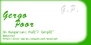 gergo poor business card